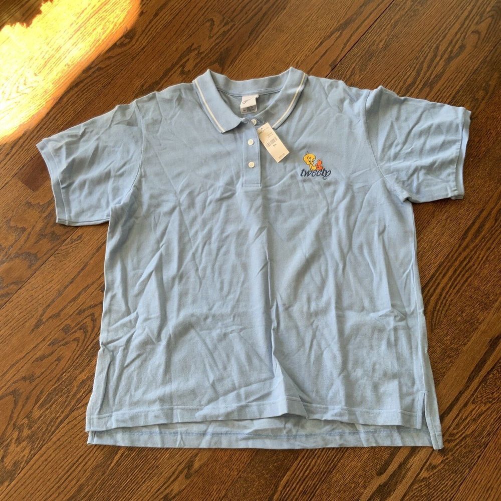 Warner Brothers Studio Looney Tunes Tweety Polo Shirt Sz XL‎ Vintage NOS